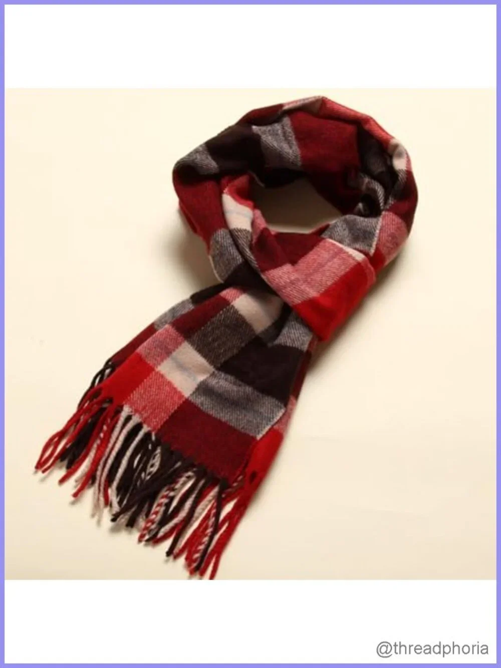 Lightweight Tartan Plaid Scarf Long Thin Soft Wrap Scarf 12x75